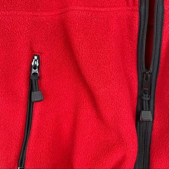 Vintage Timberland Polartec Red Full Zip Vest SZ L - Picture 6 of 10